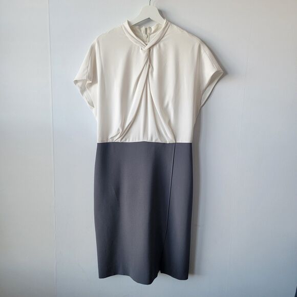 MM.lafleur women's The Adelaide Dress size 12 colorblock twist neck sleeveless - Picture 1 of 8